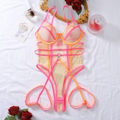 Body z tiulu na romantyczne wieczory Laeticia. Body Intica, bez wzorów, z tiulu. Za 119.00 zł.