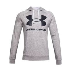 Bluza męska Under Armour Rival Fleece Big Logo HD. Szare bluzy męskie Under Armour, m, bez wzorów, sportowe, bez ramiączek, bez kaptura. Za 139.99 zł.