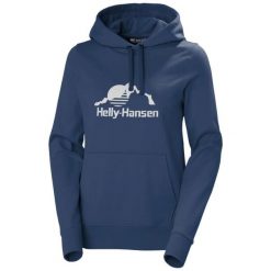 Bluza damska z kapturem Helly Hansen Nord Graphic. Niebieskie bluzy damskie Helly Hansen, xs, bez wzorów, z bawełny, bez ramiączek, z kapturem. Za 385.00 zł.
