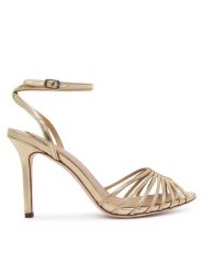 LAUREN RALPH LAUREN Sandały 802P15739001 Złoty. Żółte sandały damskie Lauren Ralph Lauren, bez wzorów, ze skóry, bez obcasa, na szpilce, bez zapięcia. Za 769.99 zł.