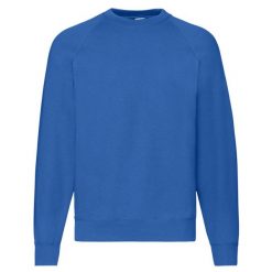 Klasyczna Bluza Raglanowa Unisex Dla Dorosłych. Niebieskie bluzy męskie fruit of the loom, m, bez wzorów, klasyczne, bez ramiączek, bez kaptura. Za 79.99 zł.