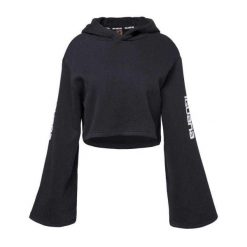 Bluza Damska Pirumo Flared Crop Z Kapturem. Czarne bluzy damskie IGUANA, s, bez wzorów, z bawełny, bez ramiączek, z kapturem. Za 396.12 zł.