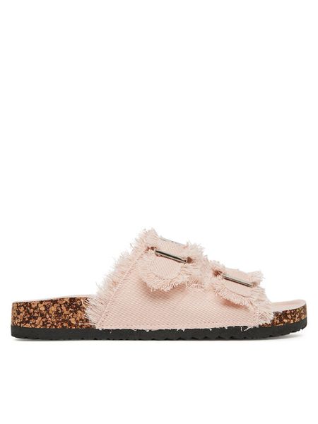 DeeZee Klapki F2011-10 Różowy. Czerwone klapki damskie DeeZee, bez wzorów, z materiału, bez obcasa, bez zapięcia. Za 119.99 zł.