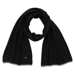 Szalik damski Euro-Star Arabella. Czarne szaliki damskie EURO-STAR, bez wzorów, z dzianiny. Za 233.50 zł.