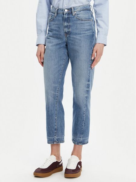 Tommy Hilfiger Jeansy Classic WW0WW44355 Niebieski Straight Fit. Niebieskie jeansy damskie Tommy Hilfiger, bez wzorów, z bawełny. Za 299.99 zł.