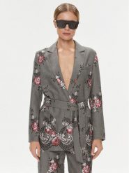 ViCOLO Marynarka TR0403 Szary Regular Fit. Szare marynarki i żakiety damskie ViCOLO, bez wzorów, z syntetyku, bez kołnierzyka, bez ramiączek. Za 529.99 zł.