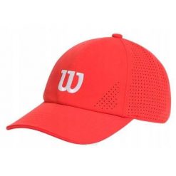 Czapka tenisowa Wilson Active Perforated Cap. Czerwone czapki damskie Wilson, na jesień, bez wzorów. Za 145.00 zł.