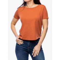 Koszulka damska Royal Robbins Basecamp Boxy Tee. Czerwone koszulki sportowe damskie ROYAL ROBBINS, bez wzorów, bez ramiączek. Za 181.99 zł.
