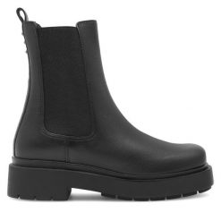 Sztyblety Sergio Bardi. Czarne botki damskie Sergio Bardi, bez wzorów, bez obcasa, na płaskiej podeszwie, bez zapięcia. Za 249.99 zł.