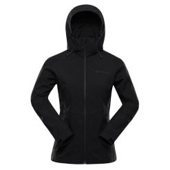 Kurtka damska trekkingowa softshell Alpine Pro Gedera. Czarne kurtki sportowe damskie Alpine Pro, bez wzorów, z softshellu, bez ramiączek, bez kaptura, trekkingowe. W wyprzedaży za 499.00 zł.