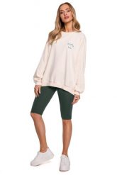 Bawełniane Legginsy Typu Kolarki - Zielone. Zielone legginsy damskie MOE, bez wzorów, z bawełny. Za 129.90 zł.