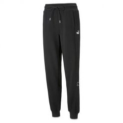 Spodnie sportowe damskie Puma Power Colorblock. Czarne obuwie sportowe damskie Puma, bez wzorów, z dresówki, bez zapięcia, na fitness i siłownię. Za 352.00 zł.