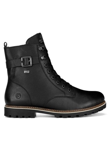 Remonte Trapery D8475-01 Czarny. Czarne buty zimowe męskie Remonte, bez wzorów, ze skóry, bez obcasa, bez zapięcia. Za 391.00 zł.