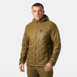 Kurtka narciarska z kapturem Helly Hansen Lifaloft. Brązowe kurtki sportowe męskie Helly Hansen, m, bez wzorów, z kapturem, narciarskie. Za 922.00 zł.
