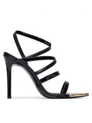 Just Cavalli Sandały 80RA3S55 ZSE31 Czarny. Czarne sandały damskie Just Cavalli, bez wzorów, ze skóry, bez obcasa, na szpilce, bez zapięcia. Za 896.99 zł.
