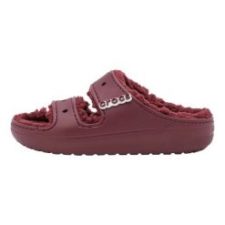 Klapki Dla Dorosłych Crocs Classic Cozzy Sandal. Czerwone klapki męskie Crocs, bez wzorów, z materiału, bez zapięcia. Za 202.99 zł.