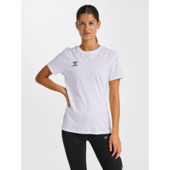 Koszulka damska Hummel Go 2.0. Białe bluzki damskie Hummel, bez wzorów, sportowe, bez kołnierzyka, bez ramiączek. Za 137.50 zł.