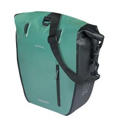 Pojedyncza torba rowerowa Rivo M MIK Hooks, srebrno-zielona. Czarne torby na laptopa damskie BASIL, bez wzorów, z materiału, na ramię. Za 318.00 zł.