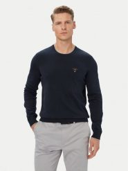 Aeronautica Militare Sweter 262MA1631UL00506 Granatowy Regular Fit. Niebieskie swetry męskie Aeronautica Militare, m, bez wzorów, z bawełny, bez kołnierzyka, bez ramiączek. Za 514.99 zł.
