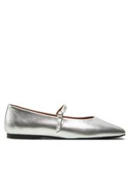 Calvin Klein Baleriny Mary Jane Ballerina - Met HW0HW02269 Srebrny. Szare balerinki damskie Calvin Klein, bez wzorów, ze skóry, bez obcasa, bez zapięcia. Za 649.99 zł.