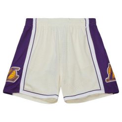 Szorty Los Angeles Lakers Cream Swingman 2009/10. Białe szorty damskie Mitchell & Ness, bez wzorów, sportowe. Za 454.50 zł.