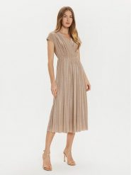 Motivi Sukienka koktajlowa 7236W001352N Złoty Regular Fit. Żółte sukienki damskie Motivi, bez wzorów, z syntetyku, wizytowe, bez kołnierzyka, bez ramiączek. Za 319.99 zł.