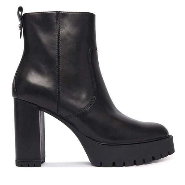 Botki PINKO. Czarne botki damskie Pinko, bez wzorów, bez obcasa, na słupku, bez zapięcia. Za 1,399.00 zł.