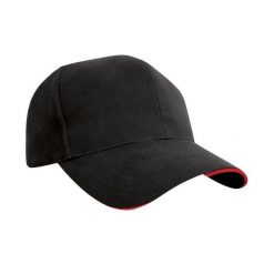 Czapka Z Daszkiem Sandwich Ze Szczotkowanej Bawełny. Brązowe czapki damskie RESULT HEADWEAR, bez wzorów, z bawełny. Za 38.99 zł.