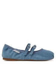Tommy Jeans Baleriny Ballerina Denim EN0EN02782 Niebieski. Niebieskie balerinki damskie Tommy Jeans, bez wzorów, z denimu, bez obcasa, bez zapięcia. Za 199.99 zł.