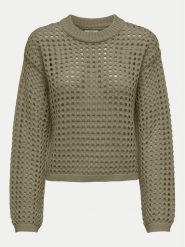 JDY Sweter Ronda 15317229 Zielony Regular Fit. Zielone swetry nierozpinane damskie JDY, xl, bez wzorów, z syntetyku, bez kołnierzyka, bez ramiączek. Za 99.99 zł.