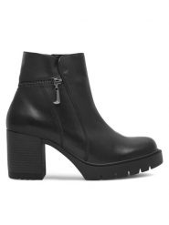 Lasocki Botki WIKI EST-WIKI-01 Czarny. Czarne botki damskie Lasocki, bez wzorów, ze skóry, bez obcasa, na słupku, bez zapięcia. Za 199.99 zł.