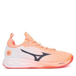 Buty halowe Mizuno. Pomarańczowe buty sportowe męskie Mizuno, bez wzorów, bez zapięcia, mizuno wave. Za 619.99 zł.