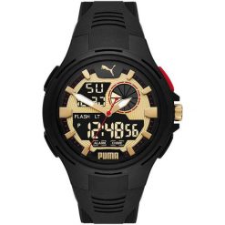 Zegarek sportowy męski Puma Bold P5078. Czarne, analogowe zegarki męskie Puma, bez wzorów. Za 272.00 zł.