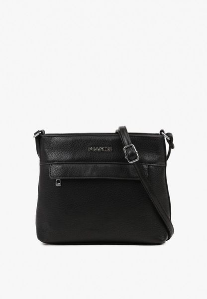 Czarna Torebka Typu Listonoszka z Ozdobną Kieszonką Silafine. Czarne torebki do ręki damskie Born2be, bez wzorów, z jeansu, bez dodatków. Za 59.99 zł.