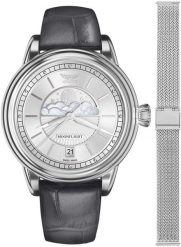 Zegarek damski Aviator V.1.33.0.250.4GM-SET srebrny. Szare zegarki damskie AVIATOR, srebrne. Za 3,116.57 zł.