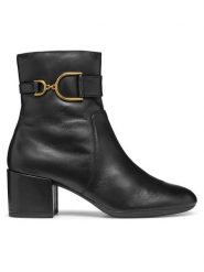 Geox Botki D Eleana D36TWB 000TU C9999 Czarny. Czarne botki damskie Geox, bez wzorów, ze skóry, bez obcasa, na słupku, bez zapięcia. Za 719.99 zł.