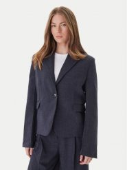 ViCOLO Marynarka TF0203 Granatowy Regular Fit. Niebieskie marynarki i żakiety damskie ViCOLO, bez wzorów, z syntetyku, bez kołnierzyka, bez ramiączek. Za 779.99 zł.