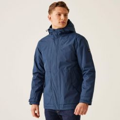 Kurtka turystyczna zimowa męska Sterlings IV Regatta. Niebieskie kurtki męskie Regatta, na zimę, l, bez wzorów, z materiału, eleganckie, z kapturem. Za 347.35 zł.