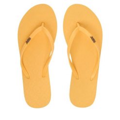 Japonki Roxy. Żółte obuwie sportowe damskie Roxy, bez wzorów, bez zapięcia. Za 69.99 zł.