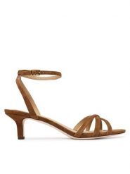 LAUREN RALPH LAUREN Sandały 802P06395009 Brązowy. Brązowe sandały damskie Lauren Ralph Lauren, bez wzorów, ze skóry, bez obcasa, na szpilce, bez zapięcia. Za 729.99 zł.