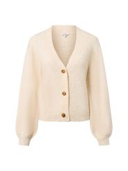MbyM Kardigan - Molenda Kobiety beżowy|biały, M. Białe kardigany damskie mbyM, m, bez wzorów, z dzianiny, eleganckie, bez kołnierzyka. Za 279.95 zł.