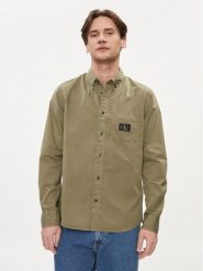 Calvin Klein Jeans Koszula J30J325772 Zielony Regular Fit. Zielone koszule męskie Calvin Klein Jeans, m, bez wzorów, z bawełny, bez kołnierzyka, bez ramiączek. Za 259.99 zł.
