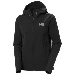 Damska kurtka turystyczna Helly Hansen Blaze. Czarne kurtki sportowe damskie Helly Hansen, bez wzorów, z softshellu, bez ramiączek, z kapturem. Za 646.50 zł.