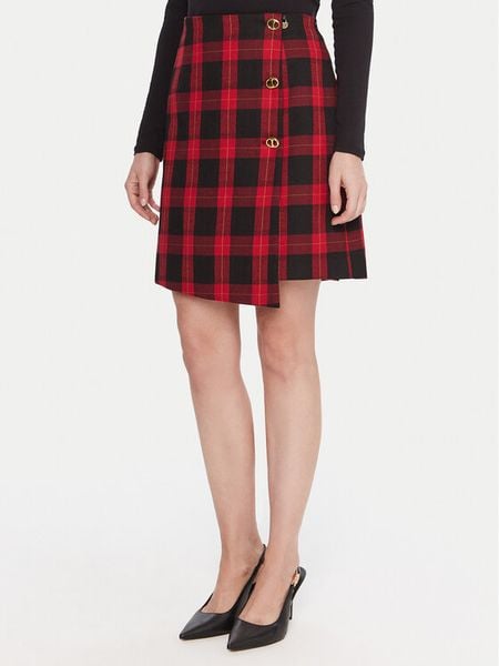 LOLA CASADEMUNT Spódnica mini LF2508003 Czerwony Regular Fit. Czerwone koszule damskie LOLA CASADEMUNT, xs, bez wzorów, z syntetyku, mini. Za 479.99 zł.