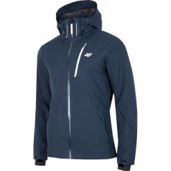 Kurtka narciarska męska KUMN257 - ciemny granat. Brązowe kurtki sportowe męskie 4F, m, bez wzorów, z kapturem, narciarskie. W wyprzedaży za 399.99 zł.