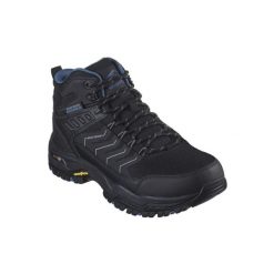 Buty trekkingowe męskie, Skechers Arch Fit Dawson-Raveno. Czarne buty sportowe męskie Skechers, bez wzorów, z materiału, bez zapięcia. Za 449.99 zł.