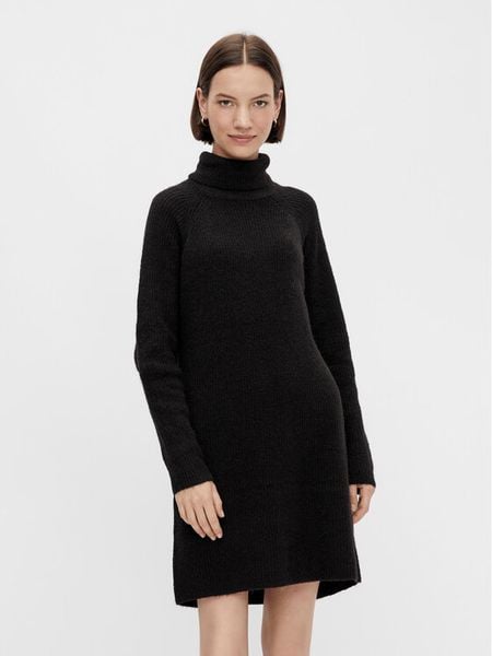Pieces Sukienka dzianinowa Ellen 17119500 Czarny Regular Fit. Czarne sukienki damskie Pieces, xs, bez wzorów, z dzianiny, bez kołnierzyka, bez ramiączek. Za 159.99 zł.