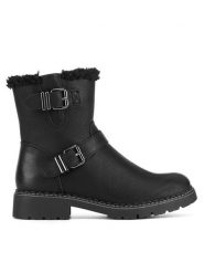 Clara Barson Botki WS2862-05 Czarny. Czarne botki damskie Clara Barson, bez wzorów, z materiału, bez obcasa, na płaskiej podeszwie, bez zapięcia. Za 169.99 zł.