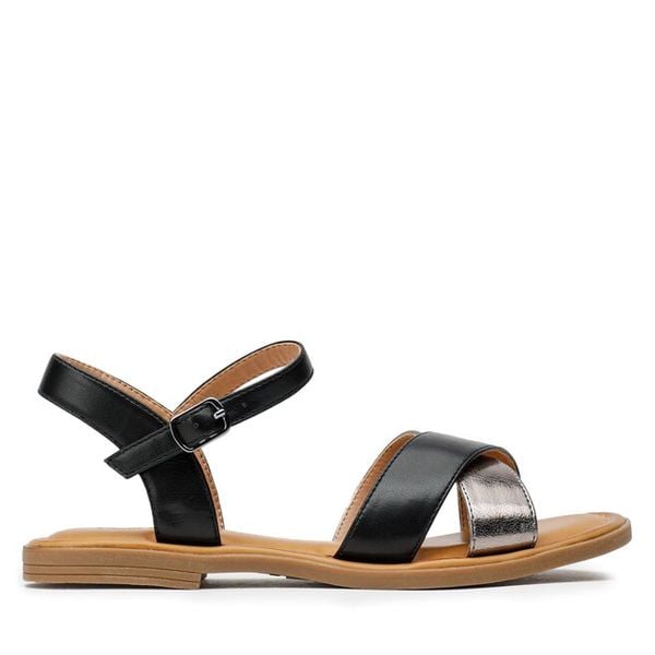 Sandały Clara Barson. Czarne sandały damskie Clara Barson, bez wzorów, bez obcasa, na płaskiej podeszwie, bez zapięcia. Za 79.99 zł.