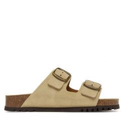 Klapki Scholl. Brązowe klapki damskie Scholl, bez wzorów, bez obcasa, bez zapięcia. Za 249.99 zł.
